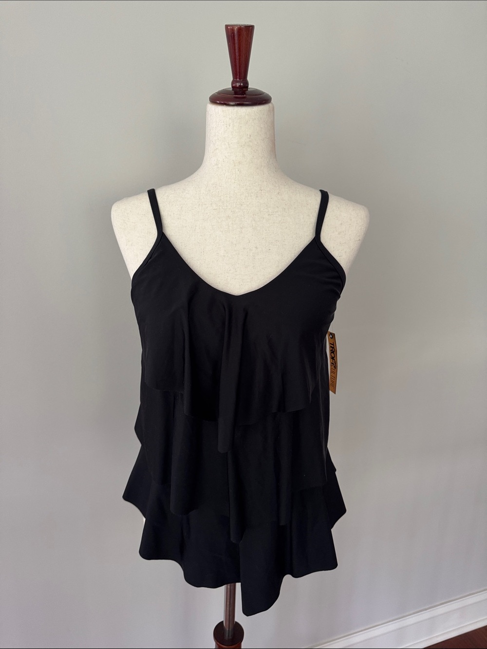 Swimsuits For All Black Tiered Ruffle Swimsuit - NWT